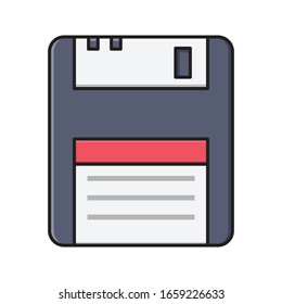 floppy vector flat color icon 