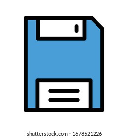 floppy vector flat color icon 