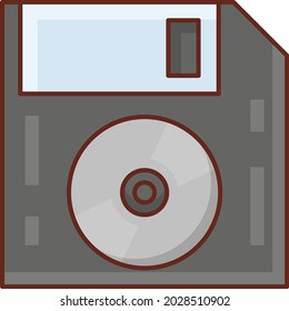 icono de color plano de vector de disquete