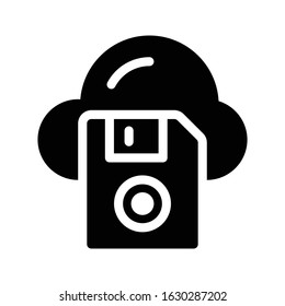 floppy vector glyph flat icon