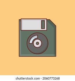 floppy Vector illustration on a transparent background. Premium quality symbols. Vector Line Flat color  icon for concept and graphic design.