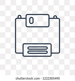 Floppy vector outline icon isolated on transparent background, high quality linear Floppy transparency concept can be used web and mobile