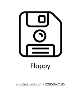 Floppy Vector   outline Icons. Simple stock illustration stock