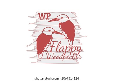 floppy woodpecker silhouette vintage design