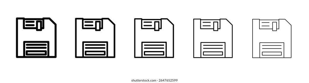 floppydisk icon vector thin outline style sign