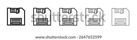 floppydisk icon vector thin outline style sign