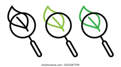 In: Flora Analysis Line Icon. Vegetationsstudie-Symbol in Umriss und massivem flachem Stil.