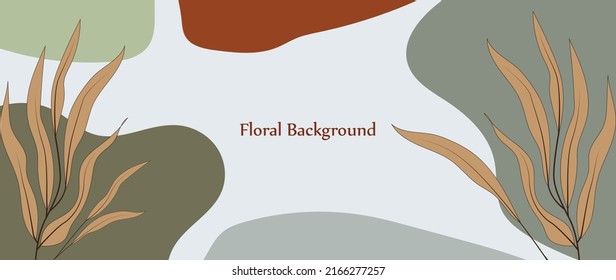 floraler Hintergrund und abstrakter Banner, Vektorblatt grün