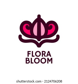 flora bloom flower nature logo concept design illustration