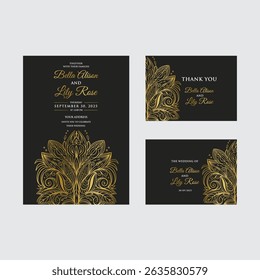 Flora Botanical line art black and background. Summer tone with tropical leafy , lotus flower, ginkgo leaves, branch vector. Watercolor wallpaper and circle sun for banner, prints, poster, wall art.