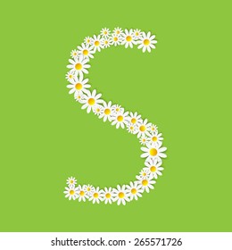 Flora Daisy Design Alphabet Vector Illustration EPS10