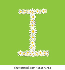 Flora Daisy Design Alphabet Vector Illustartion EPS10