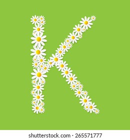 Flora Daisy Design Alphabet Vector Illustration EPS10