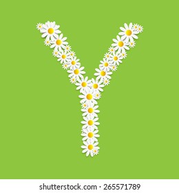 Flora Daisy Design Alphabet Vector Illustartion EPS10