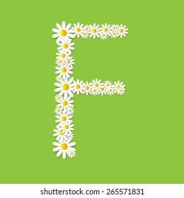 Flora Daisy Design Alphabet Vector Illustartion EPS10