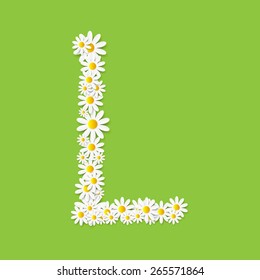 Flora Daisy Design Alphabet Vector Illustration EPS10