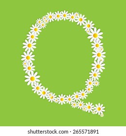 Flora Daisy Design Alphabet Vector Illustration EPS10