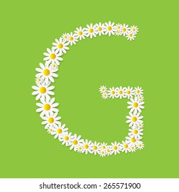 Flora Daisy Design Alphabet Vector Illustration EPS10