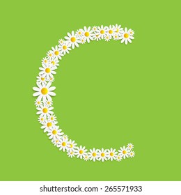 Flora Daisy Design Alphabet Vector Illustration EPS10