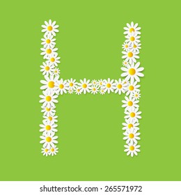 Flora Daisy Design Alphabet Vector Illustration EPS10
