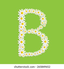 Flora Daisy Design Alphabet Vector Illustartion EPS10