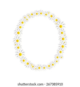 Flora Daisy Design Alphabet Vector Illustartion EPS10