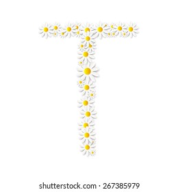 Flora Daisy Design Alphabet Vector Illustartion EPS10