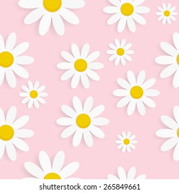 Flora Daisy Seamless Pattern Design Vector Illustartion EPS10