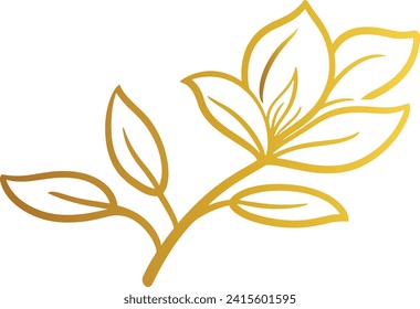 Flora Element in Spring: Flower Drawing Line Art Vector Illustration Set with Botanical Linework, Blooming Flora, Trendy floral