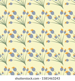 Flora and fauna pattern in hight quality ready for textile, paper or web design. Wild forest flowers and birds seamless pattern. Colorful design. Vector illustration