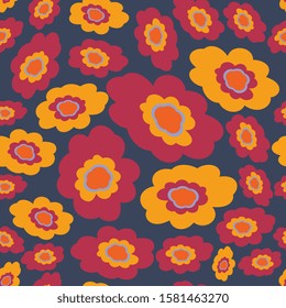 Flora and fauna pattern in hight quality ready for textile, paper or web design. Wild forest flowers and birds seamless pattern. Colorful design. Vector illustration