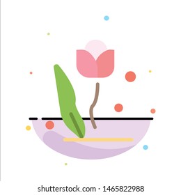 Flora, Floral, Flower, Nature, Rose Abstract Flat Color Icon Template. Vector Icon Template background