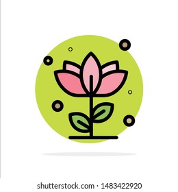 Flora, Floral, Flower, Nature, Rose Abstract Circle Background Flat color Icon