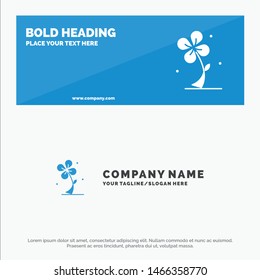 Flora, Floral, Flower, Nature, Spring SOlid Icon Website Banner and Business Logo Template. Vector Icon Template background
