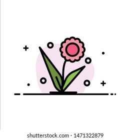 Flora, Floral, Flower, Nature, Spring  Business Flat Line Filled Icon Vector Banner Template. Vector Icon Template background