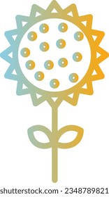 Flora Floral Sunflower Gradient Line Icon