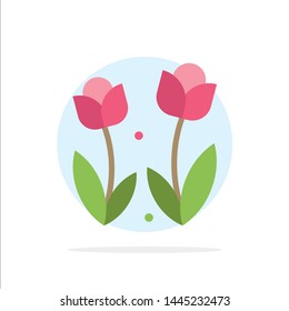 Flora, Flower, Nature, Rose, Spring Abstract Circle Background Flat color Icon