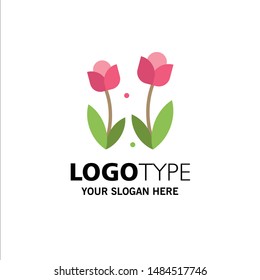 Flora, Flower, Nature, Rose, Spring Business Logo Template. Flat Color. Vector Icon Template background