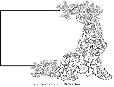 flora frame in vector