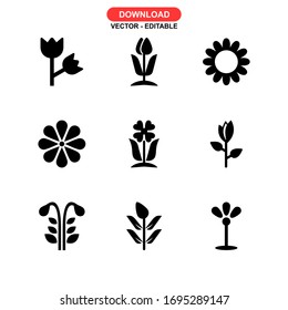 flora icon or logo isolated sign symbol vector illustration - Collection of high quality black style vector icons
