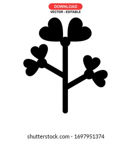 Icono de flora o logotipo símbolo de signo aislado Ilustración vectorial - Iconos vectoriales de estilo negro de alta calidad
