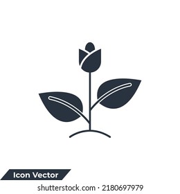 flora icon logo vector illustration. tulip flower nature symbol template for graphic and web design collection