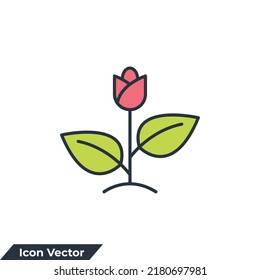 flora Symbol Logo, Vektorgrafik. Tulpenflorensymbol-Vorlage für Grafik- und Webdesign-Kollektion