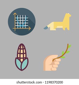 flora icon set. vector set about symmetry, ermine, branch and chestnut icon icons set.