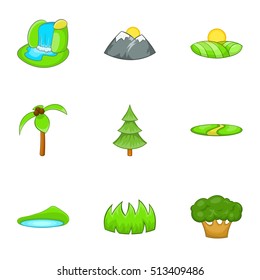 Flora icons set. Cartoon illustration of 9 flora vector icons for web
