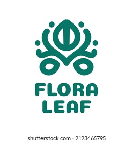 flora leaf flower Green nature logo concept design illustration