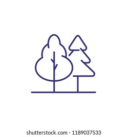 Flora line icon. Fir, tree, forest. Ecology concept. Can be used for topics like environment protection, nature, sustainable, development