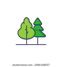 Flora line icon. Fir, tree, forest. Ecology concept. Can be used for topics like environment protection, nature, sustainable, development