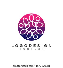 flora logo vector design full color