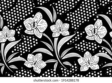 
Flora motif ornament, in black and white color, which is very exclusive